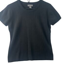 Banana Republic Black Short-Sleeve Cotton Sweater – Size L